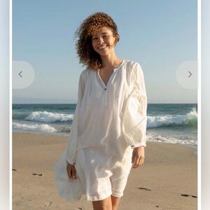 World of Crow Lightweight White Tunic Dress